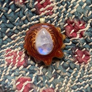 Third eye pinecones moonstone pendant